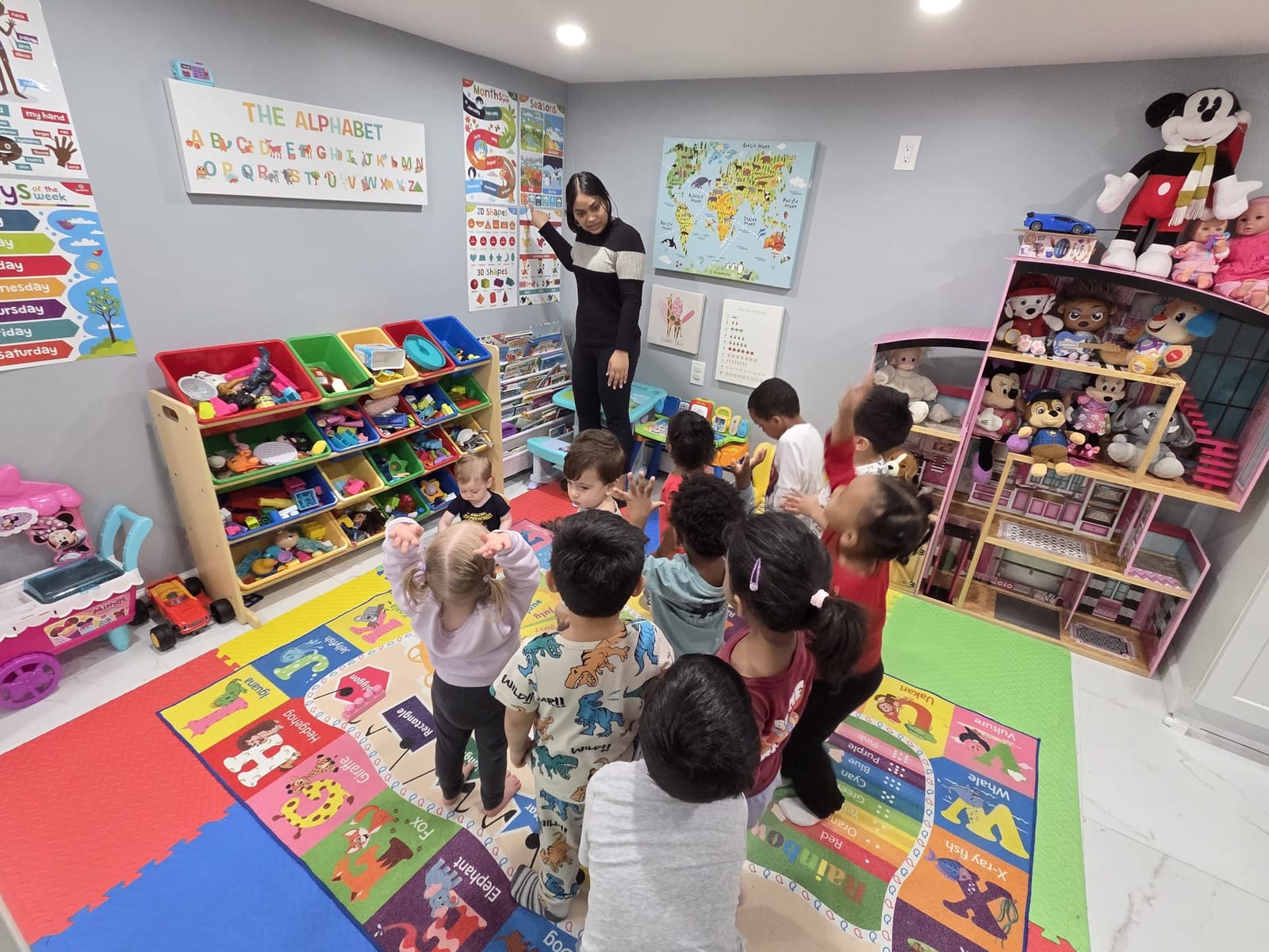 Children during music and movement time at Nurture and Grow